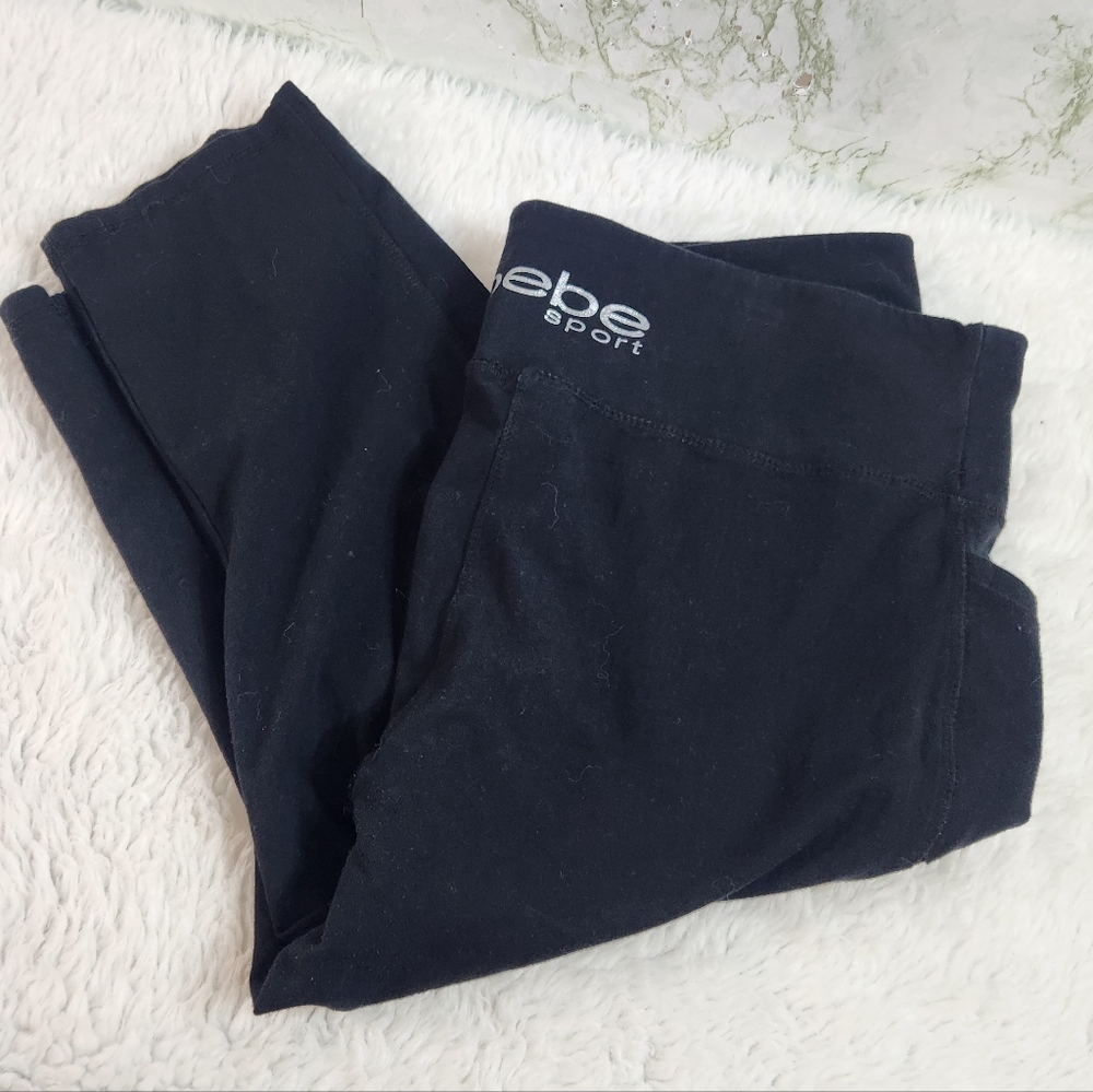 bebe Sport Black Knit Capris
